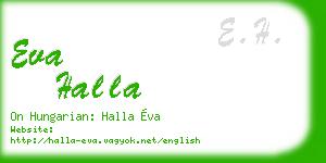 eva halla business card
